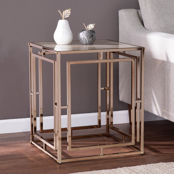 Sei Furniture Simondley Faux Marble End Table Ck1125002