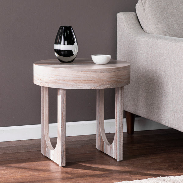 Sei Furniture Chadkirk Round Faux Marble End Table Ck1126302