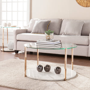 Sei Furniture Avenida Cocktail Table Glam Style Warm Gold Ck1450