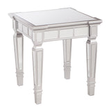 Sei Furniture Glenview Glam Mirrored Square End Table Matte Silver Ck3632