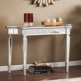 Sei Furniture Glenview Glam Mirrored Console Table Matte Silver Ck3633