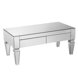 Sei Furniture Darien Contemporary Mirrored Rectangular Cocktail Table Ck3690