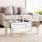 Sei Furniture Darien Contemporary Mirrored Rectangular Cocktail Table Ck3690