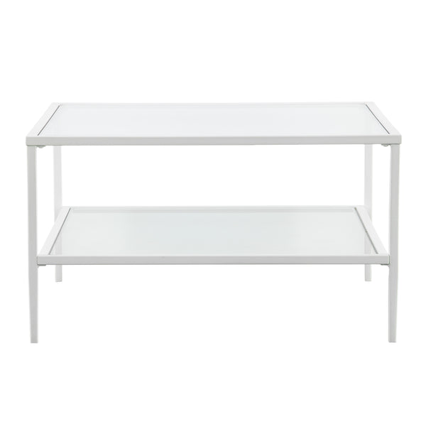 Sei Furniture Keller Square Metal Glass Open Shelf Cocktail Table Ck3710