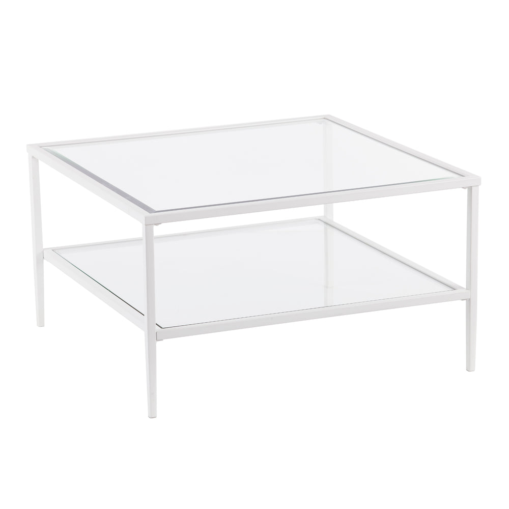 Sei Furniture Keller Square Metal Glass Open Shelf Cocktail Table Ck3710