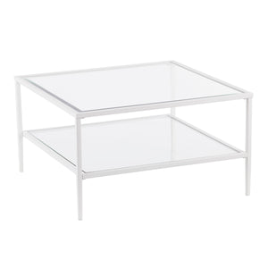 Sei Furniture Keller Square Metal Glass Open Shelf Cocktail Table Ck3710
