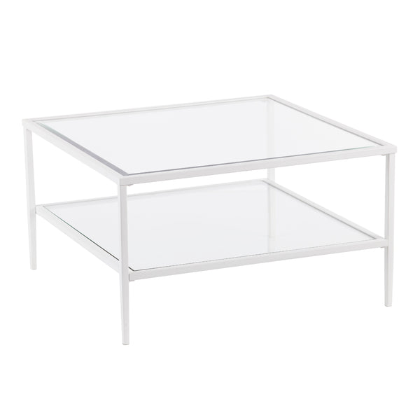 Sei Furniture Keller Square Metal Glass Open Shelf Cocktail Table Ck3710