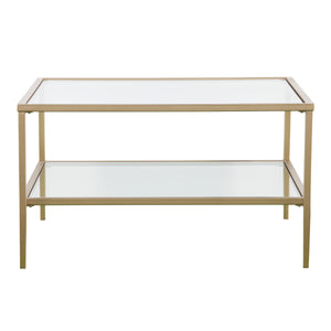 Sei Furniture Keller Square Metal Glass Open Shelf Cocktail Table Ck3730