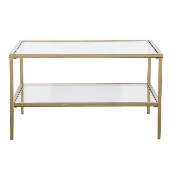 Sei Furniture Keller Square Metal Glass Open Shelf Cocktail Table Ck3730