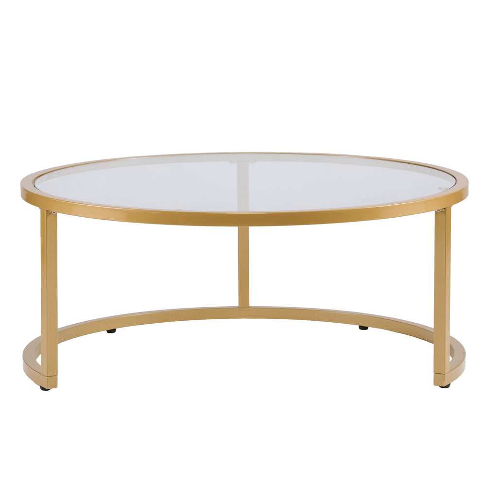 Sei Furniture Evelyn Glam Nesting Cocktail Table 2Pc Set Gold Ck4290