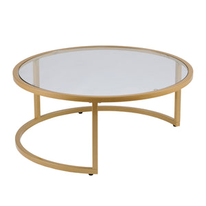 Sei Furniture Evelyn Glam Nesting Cocktail Table 2Pc Set Gold Ck4290