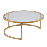 Sei Furniture Evelyn Glam Nesting Cocktail Table 2Pc Set Gold Ck4290