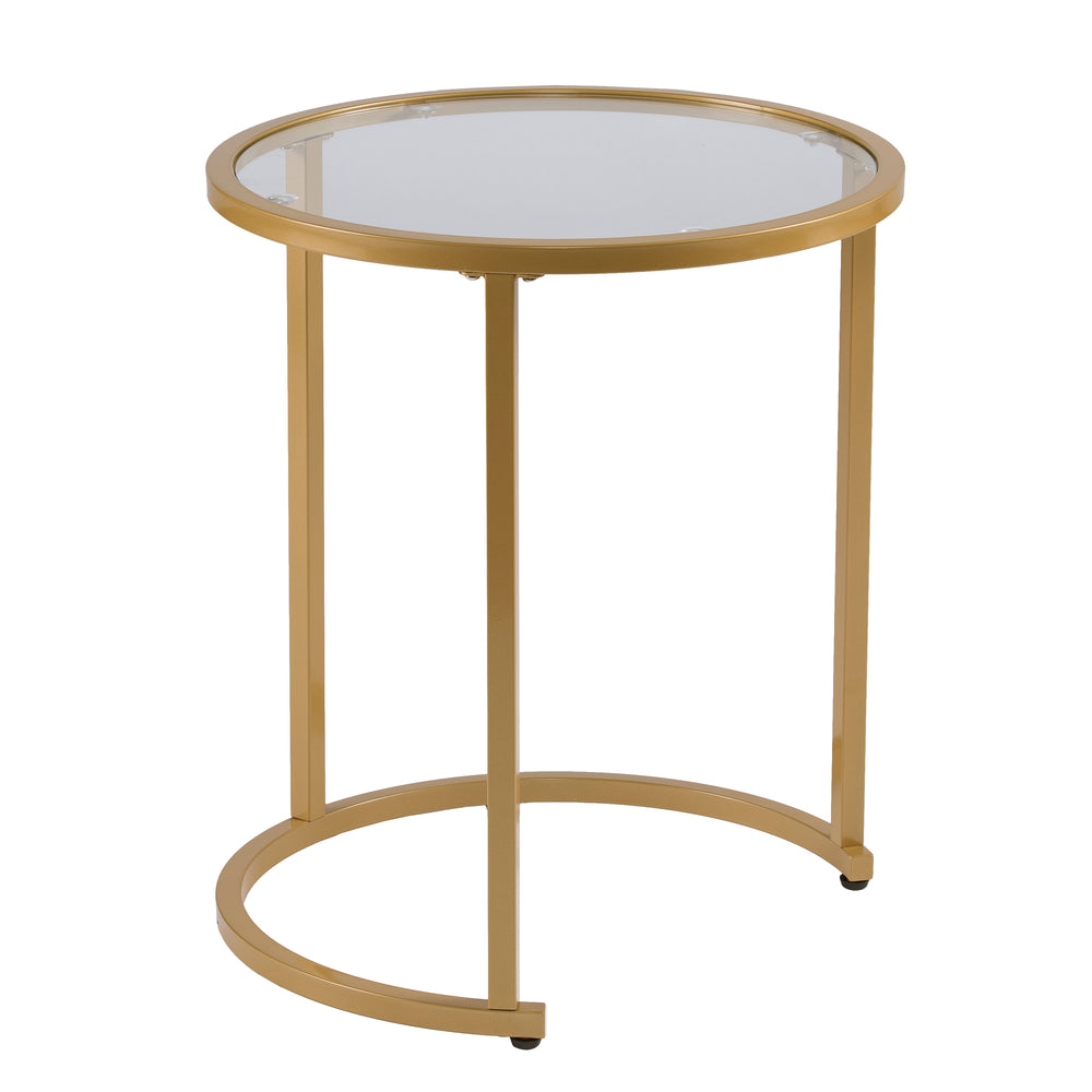 Sei Furniture Evelyn Glam Nesting Side Table 2Pc Set Gold Ck4292