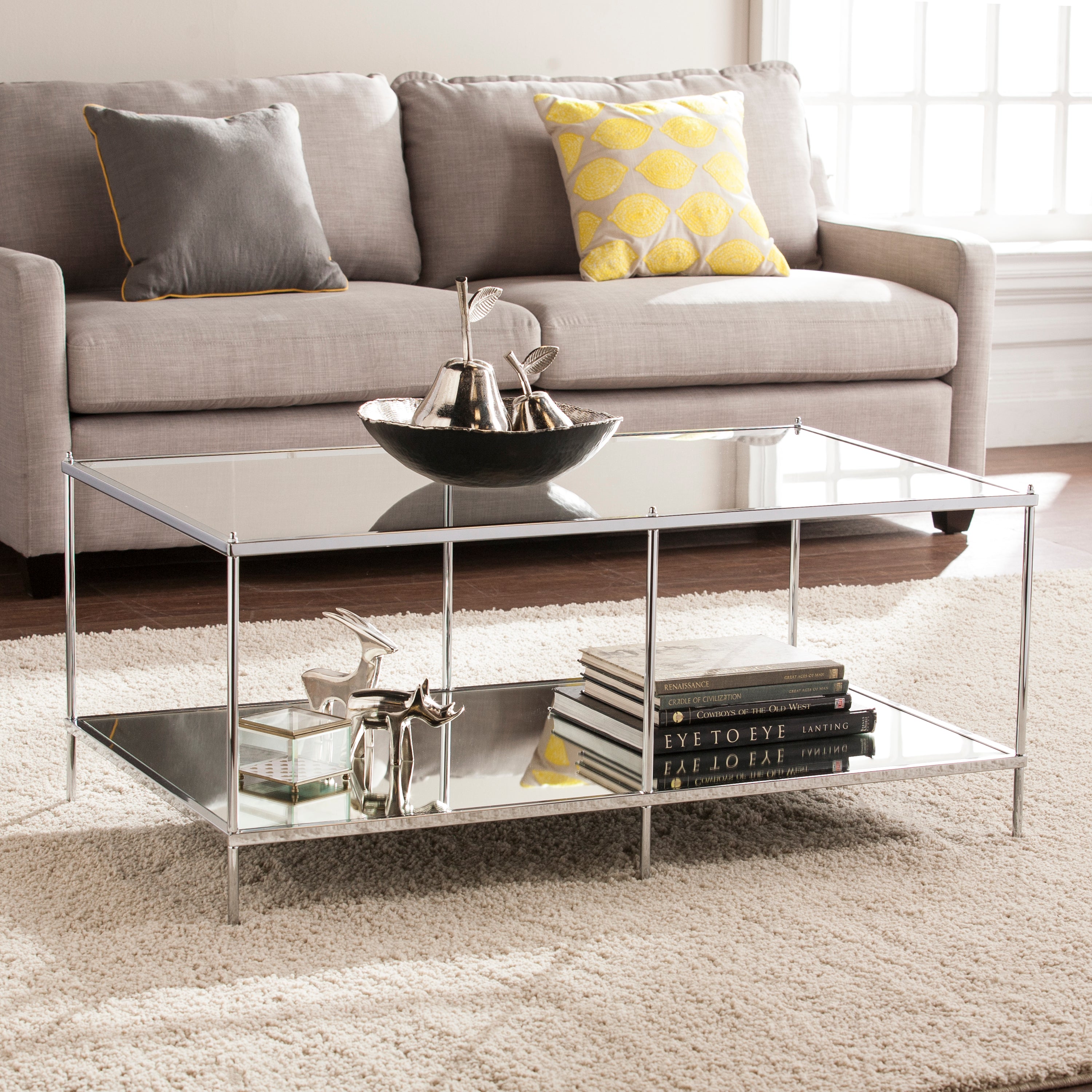 SEI Furniture Knox Glam Mirrored Cocktail Table - Thumbnail 3