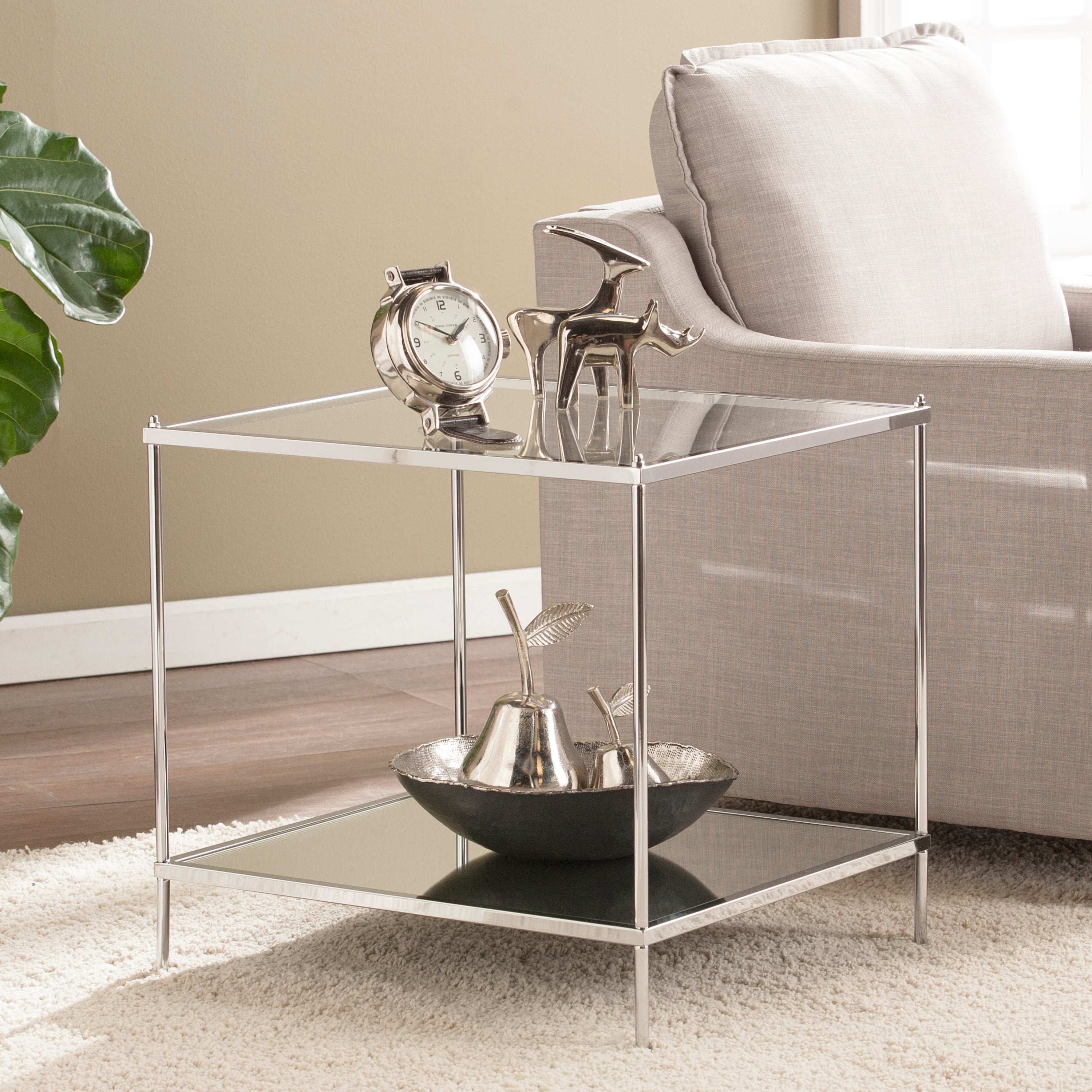 Knox Glam Mirrored End Table - Thumbnail 2