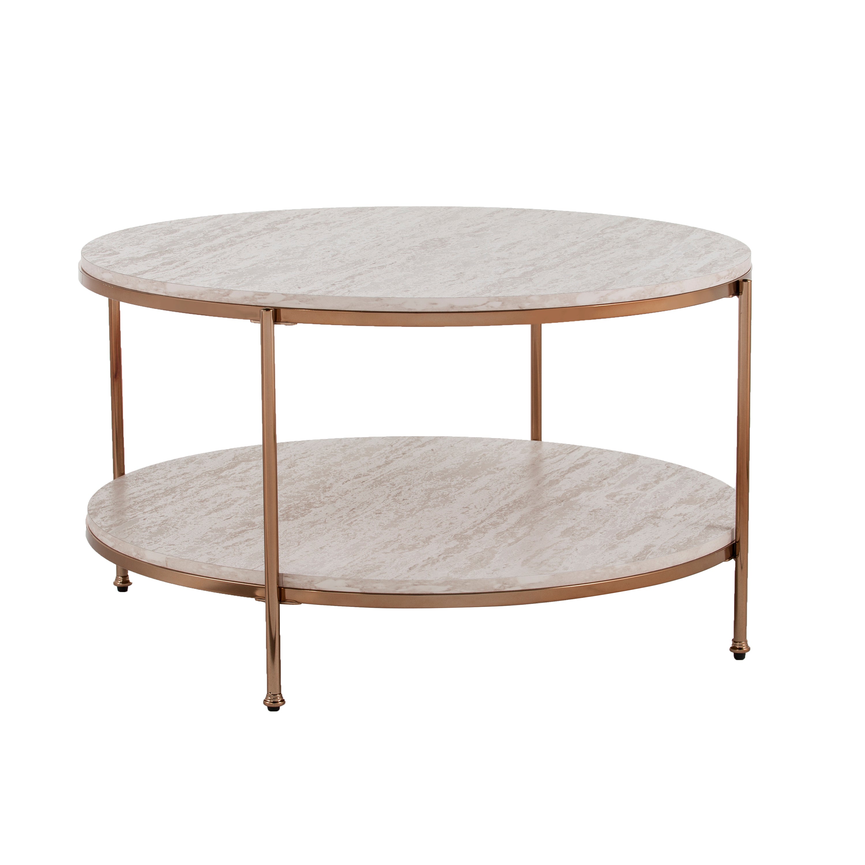 SEI Furniture Silas Round Faux Stone Coffee Table