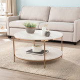 Sei Furniture Silas Round Faux Stone Cocktail Table Ck5730