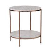 Sei Furniture Silas Round Faux Stone End Table Ck5732