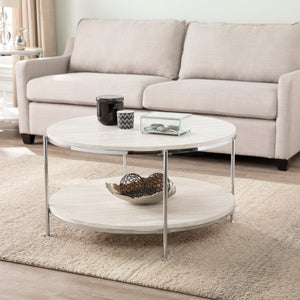 Sei Furniture Silas Round Faux Stone Cocktail Table Ck5740