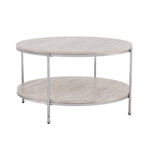 Sei Furniture Silas Round Faux Stone Cocktail Table Ck5740