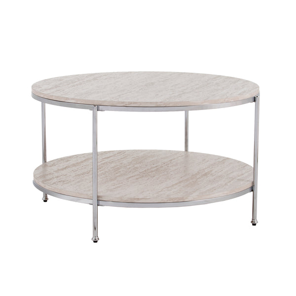 Sei Furniture Silas Round Faux Stone Cocktail Table Ck5740