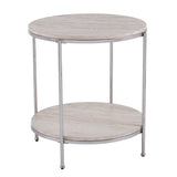 Sei Furniture Silas Round Faux Stone End Table Ck5742