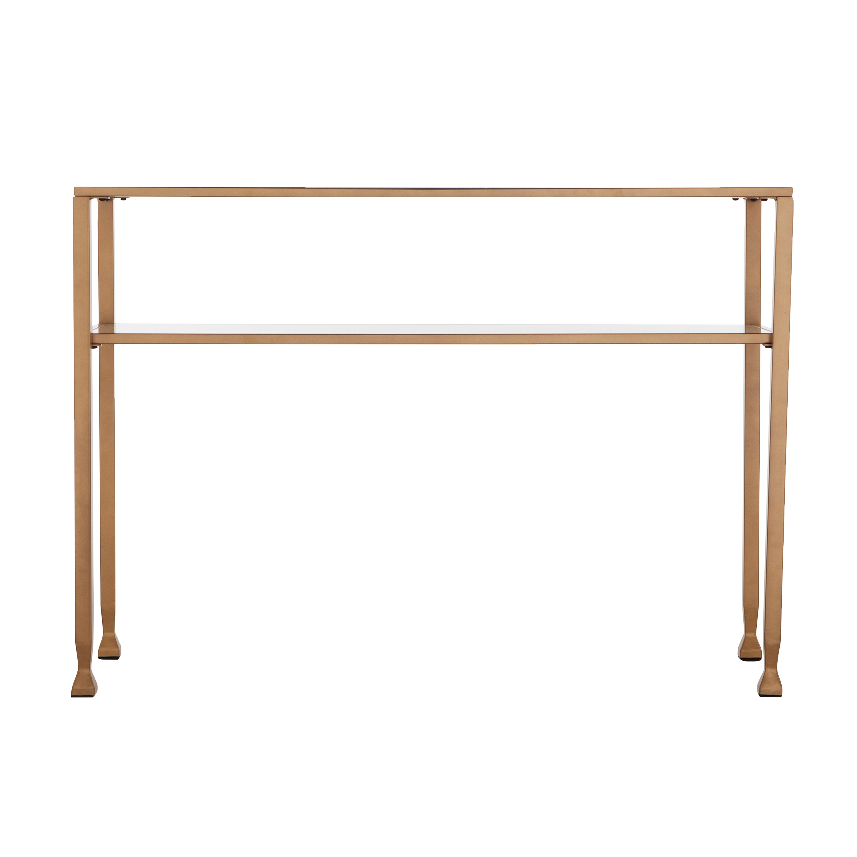 Jaymes Gold Metal and Glass Console Table - Thumbnail 2