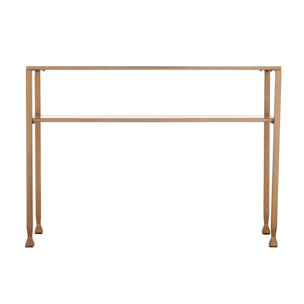 Sei Furniture Jaymes Gold Metal And Glass Console Table Ck5773