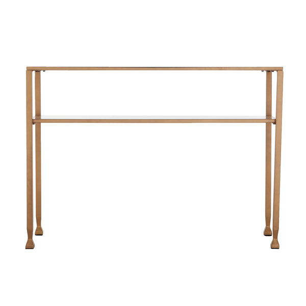 Sei Furniture Jaymes Gold Metal And Glass Console Table Ck5773