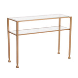 Sei Furniture Jaymes Gold Metal And Glass Console Table Ck5773