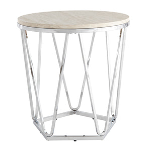 Sei Furniture Luna Faux Stone Round Side Table Ck5982