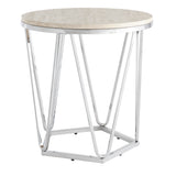 Sei Furniture Luna Faux Stone Round Side Table Ck5982