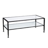 Sei Furniture Jaymes Metal Glass Rectangular Open Shelf Cocktail Table Ck8779