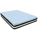 English Elm EE1656 Classic Mattress and Memory Foam Topper White/Blue EEV-13018