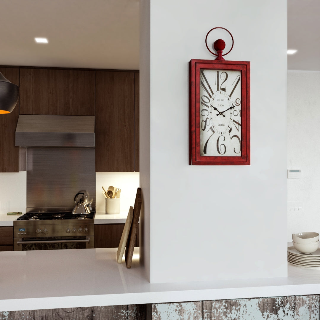 Yosemite Home Decor Waverly Red Wall Clock - Thumbnail 2