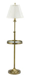 Club Adjustable Antique Brass Floor Lamp with glass table
