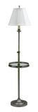 Club Adjustable Antique Silver Floor Lamp with glass table