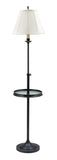 Club Adjustable Oil Rubbed Bronze Floor Lamp with glass table