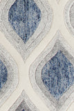 Chandra Rugs Clara 70% Wool + 30% Viscose Hand-Tufted Contemporary Rug Blue/Grey/White 9' x 13'