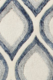 Chandra Rugs Clara 70% Wool + 30% Viscose Hand-Tufted Contemporary Rug White/Grey/Blue 9' x 13'