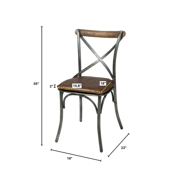 LH Imports Metal Crossback Chair CLA-03