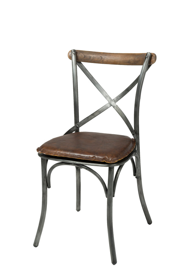 LH Imports Metal Crossback Chair CLA-03