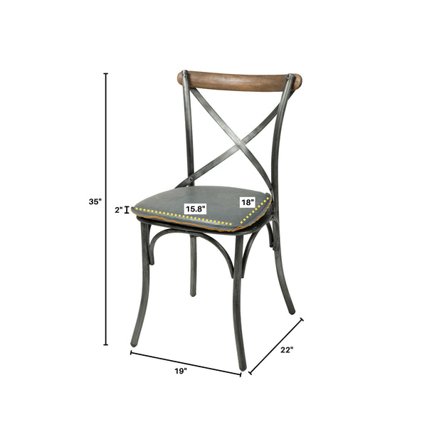 LH Imports Metal Crossback Chair CLA-03
