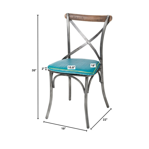 LH Imports Metal Crossback Chair CLA-03