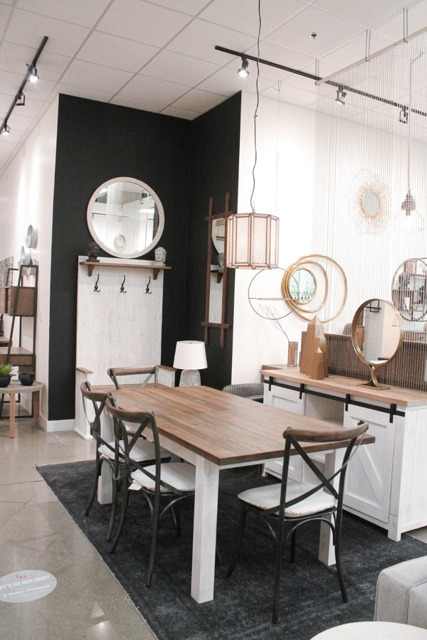 LH Imports Metal Crossback Leather Cushion Seat -White CLA-04W