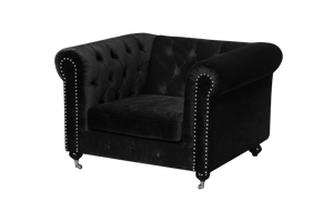 Shatana Home Claire 1 Sofa Black Velvet