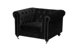 Shatana Home Claire 1 Sofa Black Velvet