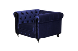 Shatana Home Claire 1 Sofa Navy Velvet