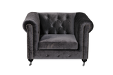 Shatana Home Claire 1 Sofa Silver Velvet