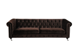 Shatana Home Claire 3 Sofa Chocolate Velvet